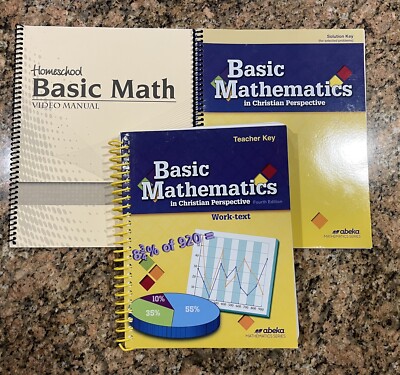 Abeka Basic Mathematics 7th Grade Homeschool Video Manual Teacher & Solution Key