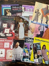 13 Vintage 70's Crochet Knitting Cross Stitch Pattern Leaflets Bundle Lot 1