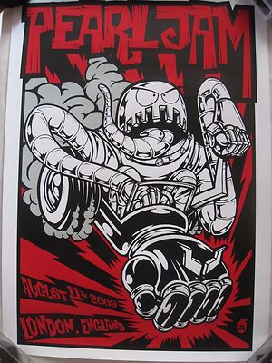 PEARL JAM POSTER LONDON ENGLAND 2009 ACORN EDDIE VEDDER UK | eBay