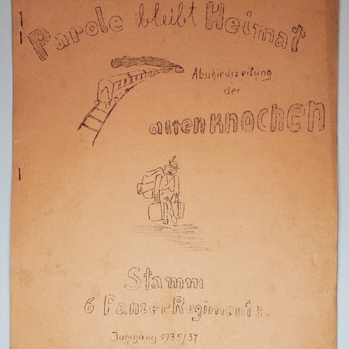 Rare 1937 WWII German Panzer Regt 6 Bierzeitung Wehrmacht Unit Booklet 1935/37