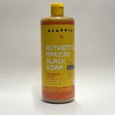 Alaffia Authentic African Black Soap Tangerine Citrus All Skin Type 32 Oz