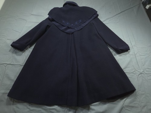 Vintage Rothschild Coat Blue Girls Six Plus Long Wool Shawl Winter Navy - Picture 6 of 6