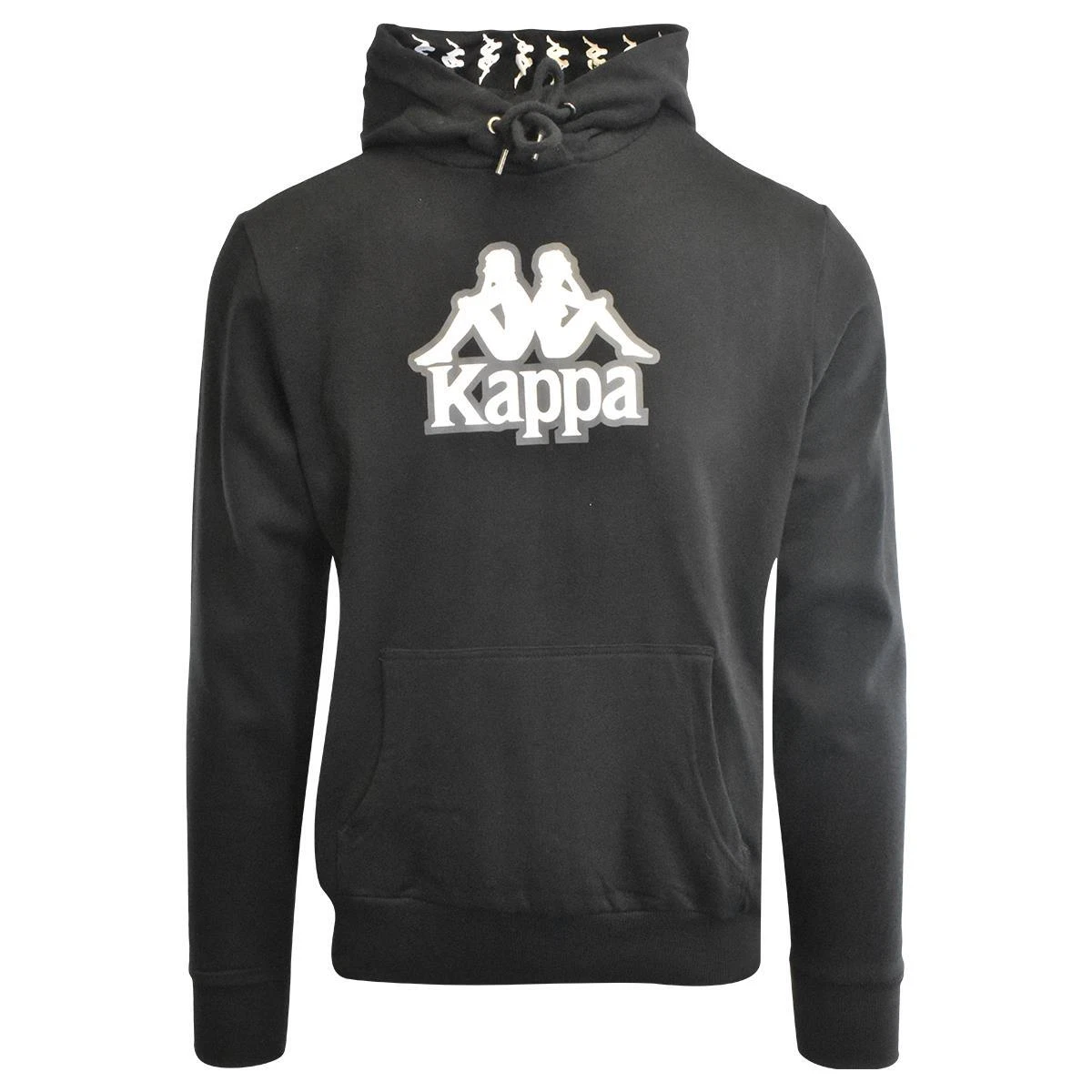 Kappa Men's Vedad Hoodie Black Pullover Drawstring Large Chest Logo (S01) |  eBay