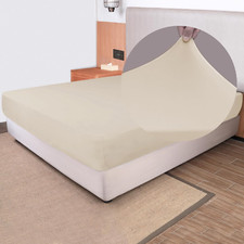 Soft Stretch King Size Fitted Sheet Only - Jersey Knit  Cozy T-Shirt Like, 4-Wa