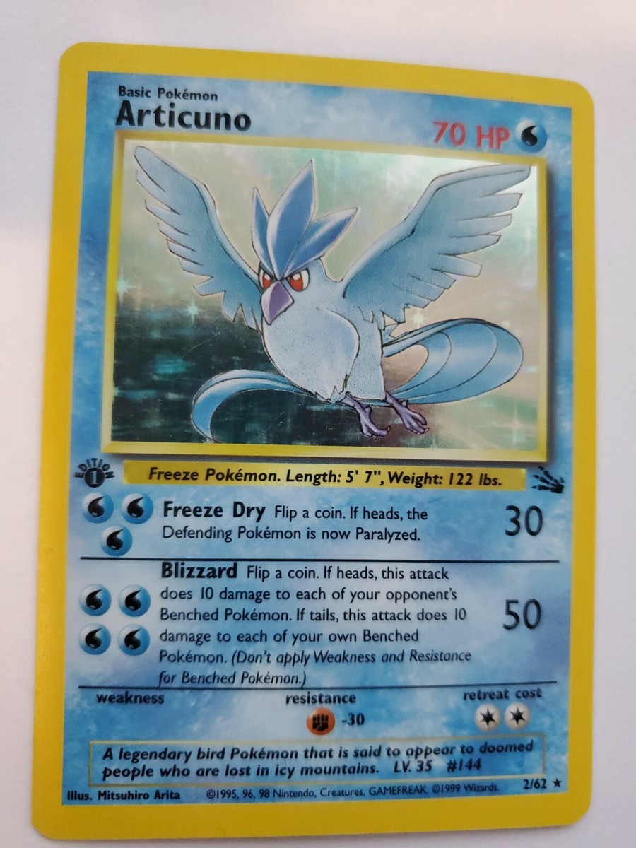 Articuno 1st Edition Fossil Holo Pokemon Card Base Fossil WOTC | eBay