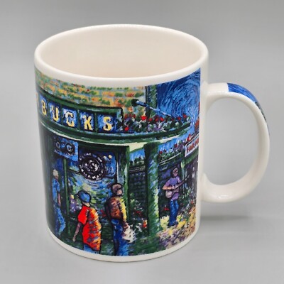 Starbucks Coffee Ceramic Mug, Artist's Rendering Seattle Pike Place Storefront