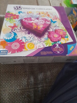 geniales MEGA 3D Puzzle: BreakTHROUGH HERZ BLUMEN | 250+ 45x60 cm Level 2 | NEU