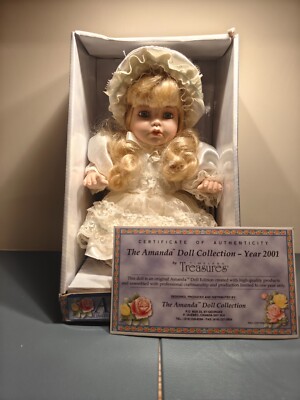 Amanda 2001 Timeless treasures; Full Sized Vintage Doll, New in Box; Certificate