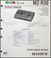 Sony MZ-R30 Original Printed Service Manual MZR30 Minidisk Rec P/N 9-923-089-12