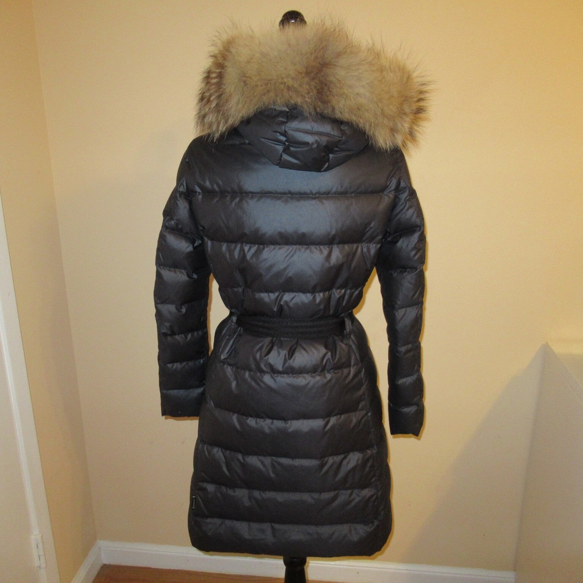 Moncler Black Fur Hood Nantesfur Belted Down Long Puffer Moncler Black Fur Hood Nantesfur Belted Down Long Puffer