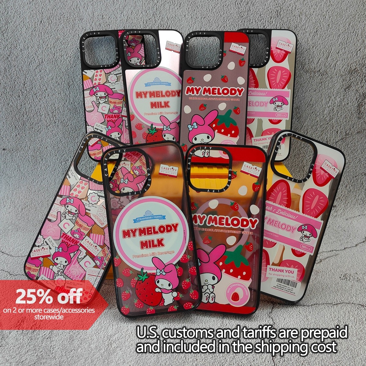 iPhoneアクセサリー casetify My Melody Sticker Case My Melody Casetify Cases for iPhone 13-16 optional MagSafe