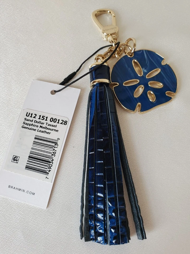 ❤️ BRAHMIN Sand Dollar Tassel in Sapphire Blue Gorgeous Blue Colors NWT ❤️