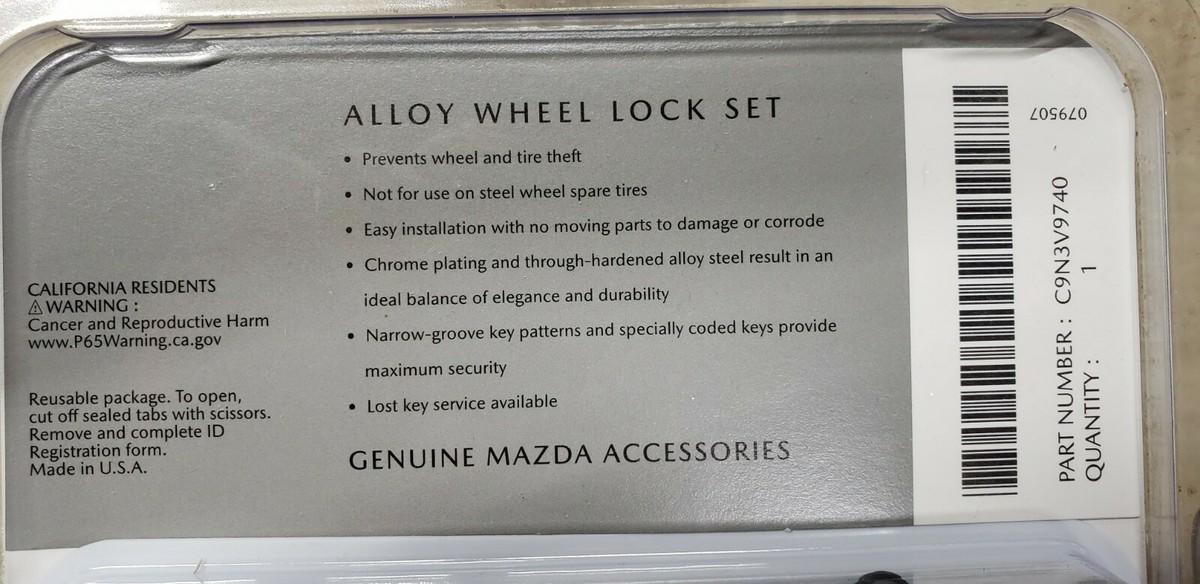 2016 2017 Mazda Mx5 Miata Chrome Wheel Locks OEM for sale online