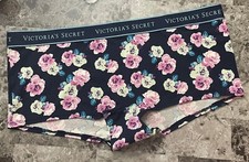 NWT VICTORIA'S SECRET XL BLUE LILAC FLORAL THICK BAND BOYSHORT SHORTIE PANTIES