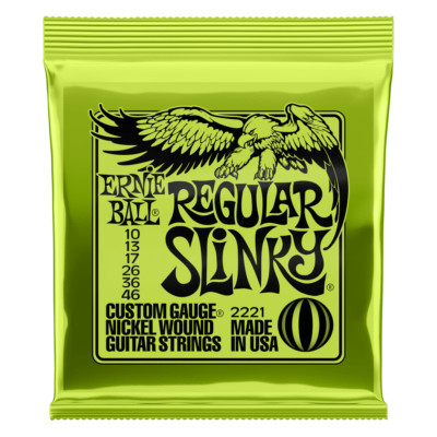 Ernie Ball 2221 Regular Slinky Nickel-Wound Electric Guitar Strings, 10-46