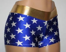 WONDER WOMAN BOOTY SHORTS ~ COSTUMES, RAVE, POLE, DC COMICS, ADULT, COSPLAY