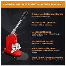 DIY Button Maker Machine Kit with 1000 Button Blanks