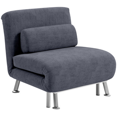 Schlafsofa 3-in-1 Klappbar 1-Sitzer Stuhl Chaiselongue Anthrazitgrau. 75x70x75cm