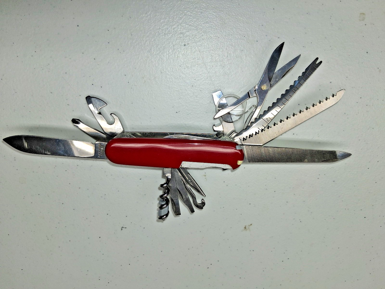 Vintage Victorinox Champion C Swiss Army Knife 91mm 7-Layer + Nylon Pouch EXC