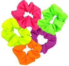 Neon Scrunchies for Hair, Accessories 5 Count Pack of 1 , Multicolor