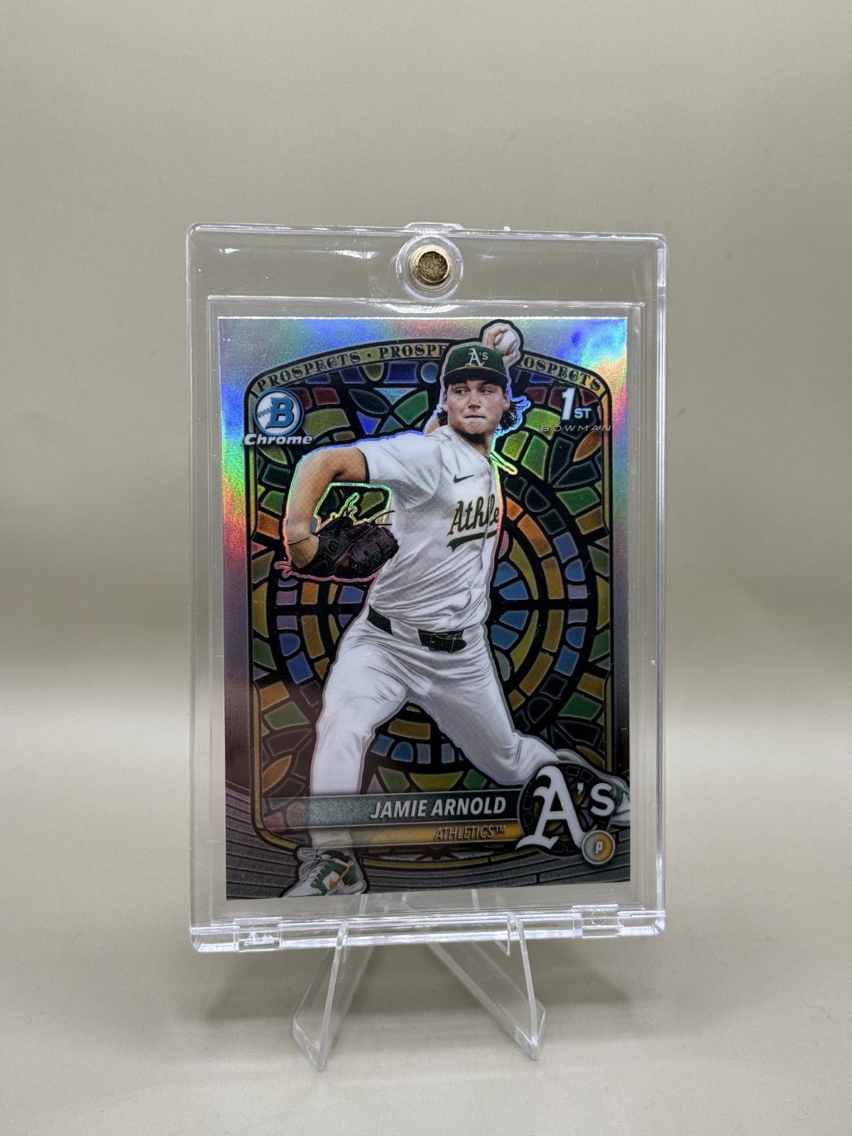 2025 Bowman Draft | Jamie Arnold Bowman 1st Chrome Etched in Glass SSP