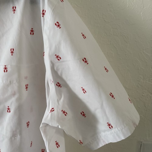 NEW Croft & Barrow Shirt White Red Lobster Print Button Down Collar S/S Men XXLT - Picture 5 of 15