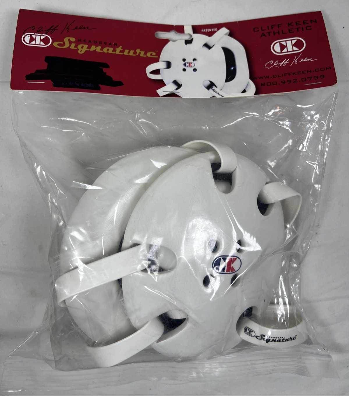 Cliff Keen Signature Wrestling Headgear Ear Guards Model E58 White