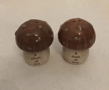 Mushroom Salt & Pepper Shaker Set - A dash Of That - A pinch Of This
