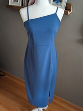 Lulus Shape The Night Cobalt Blue Asymmetrical Midi Dress Size Medium