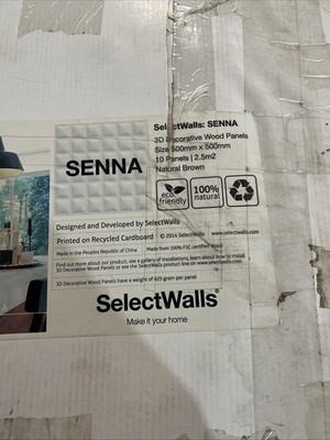 SelectWalls Senna 3D Decorative Wood Panels 10 Pack 500mm x 500mm Natural Brown