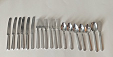Vintage Aluminum Child's Toy Silverware Flatware Play Set Made USA 20pc