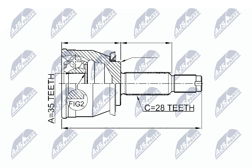 Wheel Side NTY OE NPZ-DW-026 Joint Kit, drive shaft for SSANGYONG