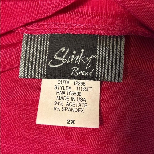 Slinky Brand Vibrant Hot Pink V-neck tunic top, 2X, Made in USA! - Picture 5 of 5