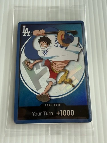 2026 Los Angeles Dodgers x One Piece Promo Card Monkey D Luffy DODGERS Sealed