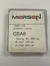 5 pack Mersen GSA8 Ceramic Fuse, 8A, 200A at 250V Ac, 10Ka at 125V ac new sealed
