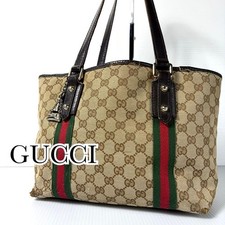 GUCCI Tote Bag Sherry Shoulder bag137396 GG Canvas Beige Women's Auth
