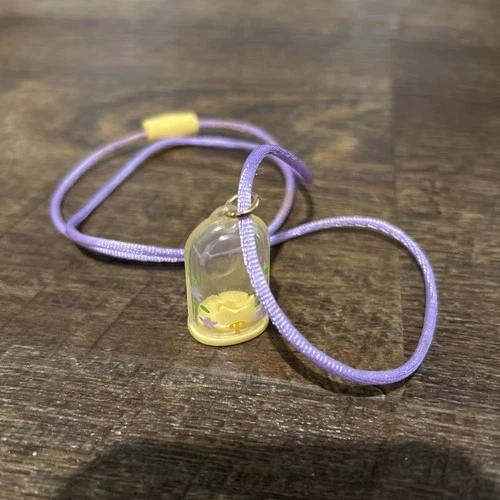 Vintage Polly Pocket Necklace W/Purple Cord Yellow Clasp