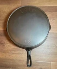 LEVEL Antique 1880 "ERIE" # 12 Pre Griswold Cast Iron Skillet Restored 1st Serie