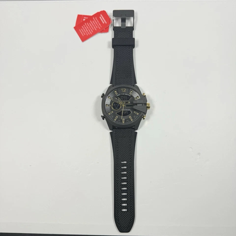 Diesel Mega Chief DZ4552 Ana-Digi Black/Gold Dial Silicone Band Men’s Watch - image 4 of 4