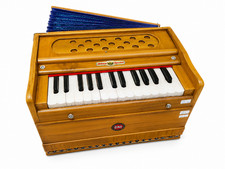 Bina 2 Octave Mini Harmonium Portable Indian Instrument Travel Friendly with bag