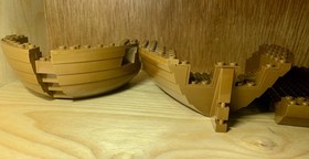 Lego Vintage Brown Pirate Ship Base Stern Bow Hull (X3) Barracuda 6285 6286 6243
