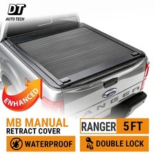 Fit 2019-2025 Ranger Mb Retractable Tonneau Hard Cover 5ft Truck Bed Enhanced