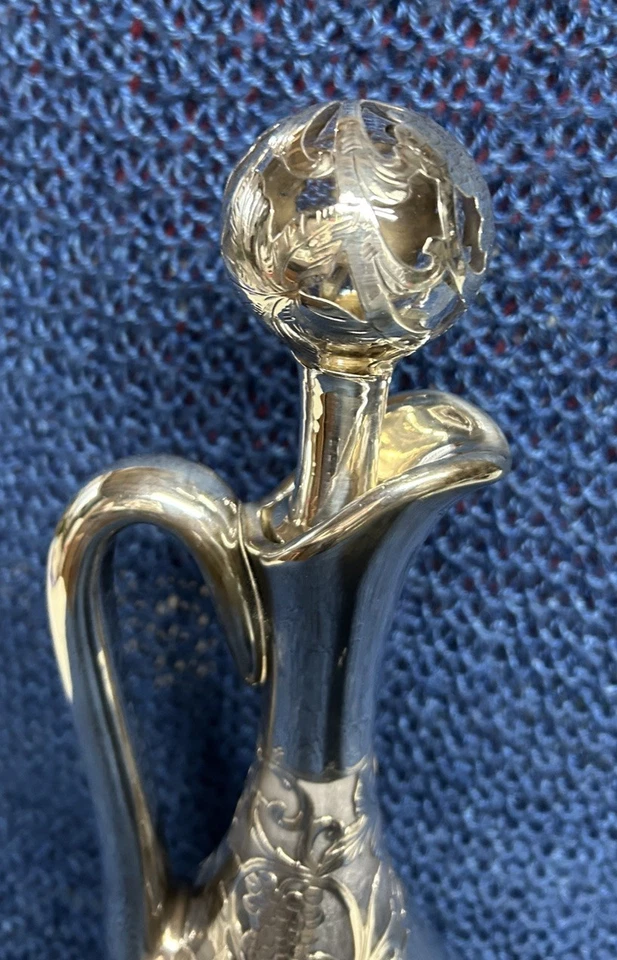 Antigua jarra francesa Alvin Art Nouveau de plata de ley Foto 2 de 4