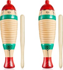 2 pc Fish Guiro Instrument with Rhythm Sticks Kids Adult