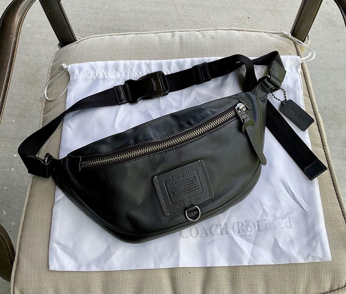 Coach 37591 Rivington Black Leather Belt Bag Waist Fanny Pack