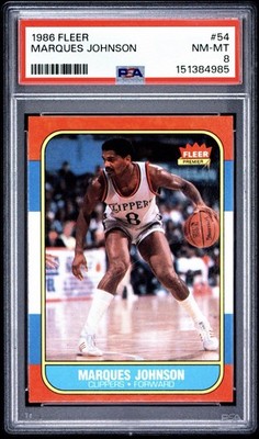 1986-87 Fleer - Marques Johnson #54 Los Angeles Clippers PSA 8 NM-MT 4985