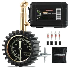 Heavy Duty 0-75 PSI Tire Air Pressure Gauge Meter Kit Car Truck Bike Deflator US