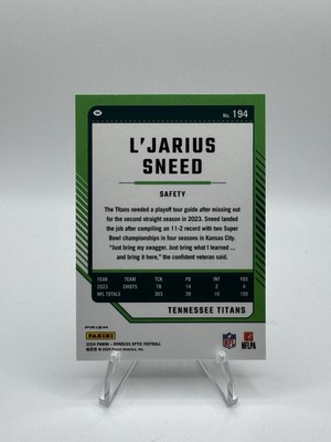 2024 Panini Donruss Optic L'Jarius Sneed Fire Emoji Holo Optic