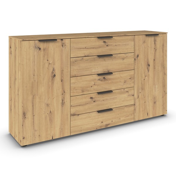 Kommode - Artisan Eiche - Graphitgriffe - 180 Cm Sideboard Kommode Tv Sideboard-image