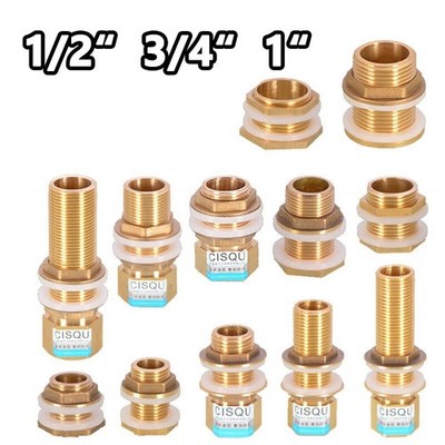 Bulkhead Fitting Female Male Water Bulkhead Tank Connector 1/2  3/4  1 